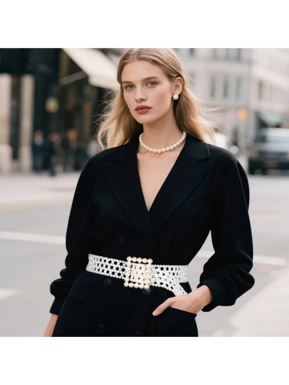Elegant Pearl Chain Belt for Women | Elastic Waist for Dress, Jeans & Bridal